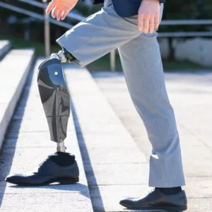 “BionicM Bio Leg powered microprocessor prosthetic knee supporting walking and active mobility”